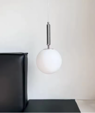 Moderne Glazen Bol Hanglamp – LED Armatuur met Aluminium & Glas, Stijlvol en Sfeervol