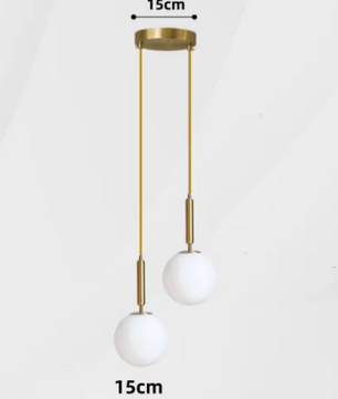 Moderne Glazen Bol Hanglamp – LED Armatuur met Aluminium & Glas, Stijlvol en Sfeervol