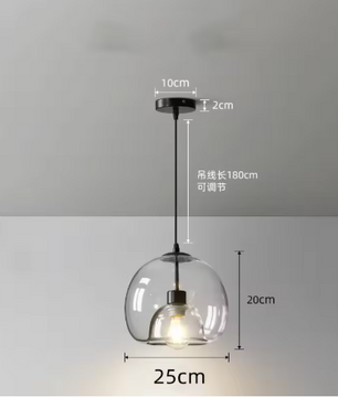 Nordic Glazen Hanglamp – Rokerig Grijs Design voor Keuken & Woonkamer