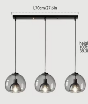 Nordic Glazen Hanglamp – Rokerig Grijs Design voor Keuken & Woonkamer