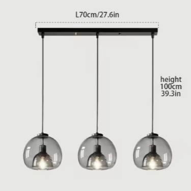 Nordic Glazen Hanglamp – Rokerig Grijs Design voor Keuken & Woonkamer