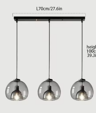 Nordic Glazen Hanglamp – Rokerig Grijs Design voor Keuken & Woonkamer