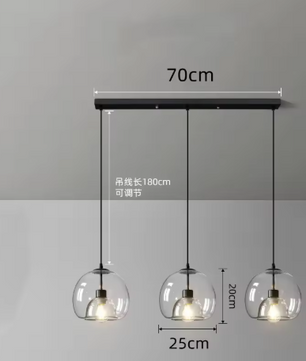 Nordic Glazen Hanglamp – Rokerig Grijs Design voor Keuken & Woonkamer