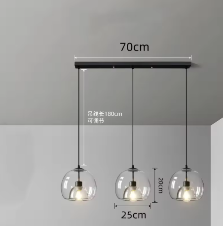 Nordic Glazen Hanglamp – Rokerig Grijs Design voor Keuken & Woonkamer
