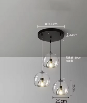 Nordic Glazen Hanglamp – Rokerig Grijs Design voor Keuken & Woonkamer