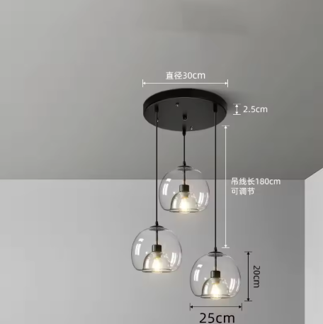 Nordic Glazen Hanglamp – Rokerig Grijs Design voor Keuken & Woonkamer