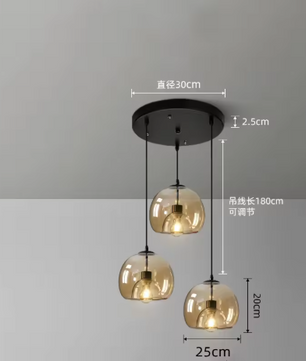 Nordic Glazen Hanglamp – Rokerig Grijs Design voor Keuken & Woonkamer