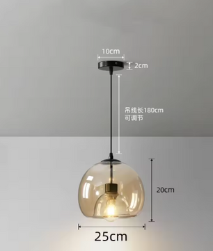 Nordic Glazen Hanglamp – Rokerig Grijs Design voor Keuken & Woonkamer