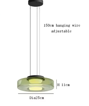 Luxe LED Glazen Hanglamp – Verstelbare Kroonluchter voor Woonkamer, Eetkamer & Keuken