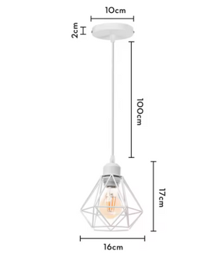 Vintage Industriële Hanglamp – Smeedijzeren Diamant Design, Modern en Stijlvol