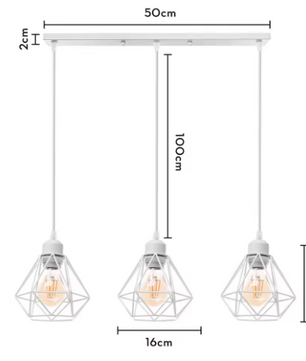 Vintage Industriële Hanglamp – Smeedijzeren Diamant Design, Modern en Stijlvol