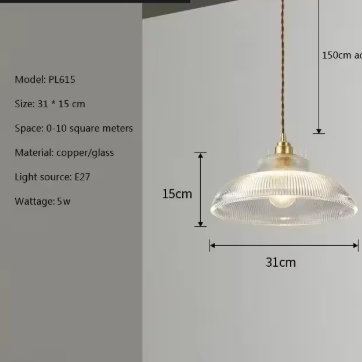 Nordic Houten Glazen Hanglamp – Vintage Design met Messing Accent, Warm en Stijlvol