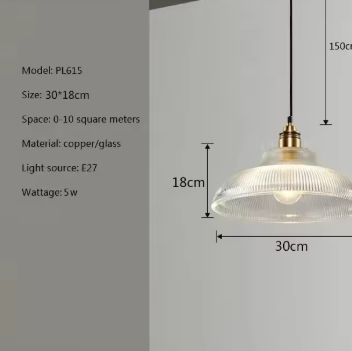 Nordic Houten Glazen Hanglamp – Vintage Design met Messing Accent, Warm en Stijlvol