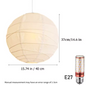 Japanse Rijstpapier Hanglamp – Wabi-Sabi Minimalistisch Design – Dimbare LED E27 – Ø28 cm