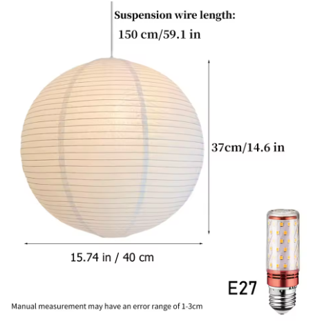 Japanse Rijstpapier Hanglamp – Minimalistisch Wabi-Sabi Design met Dimbare LED