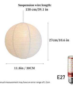 Japanse Rijstpapier Hanglamp – Minimalistisch Wabi-Sabi Design met Dimbare LED