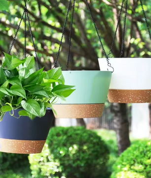 Hangende Zelfbewaterende Plantenbak – Kunststof Bloempot met Schotel en Waterniveau-indicator