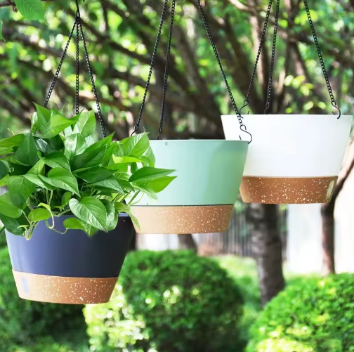 Hangende Zelfbewaterende Plantenbak – Kunststof Bloempot met Schotel en Waterniveau-indicator