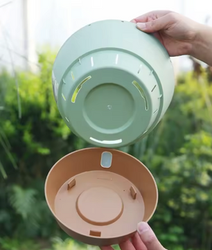 Hangende Zelfbewaterende Plantenbak – Kunststof Bloempot met Schotel en Waterniveau-indicator