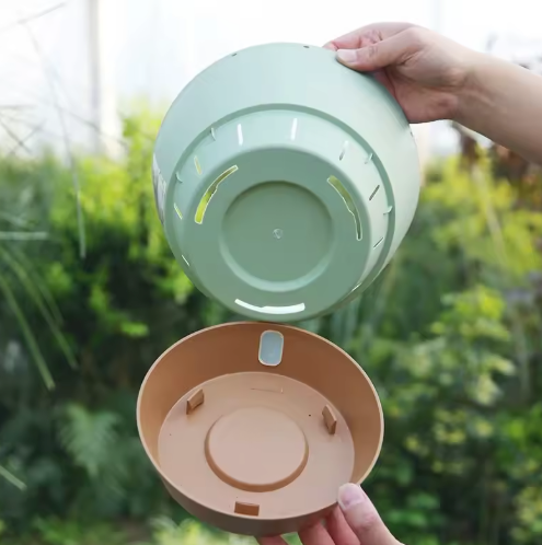 Hangende Zelfbewaterende Plantenbak – Kunststof Bloempot met Schotel en Waterniveau-indicator