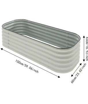 Verhoogd Stalen Tuinbed – 180 × 90 × 60 cm, Ruime Plantenbak voor Buiten en Binnen