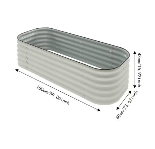 Verhoogd Stalen Tuinbed – 180 × 90 × 60 cm, Ruime Plantenbak voor Buiten en Binnen