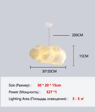 Wolk Hanglamp – Moderne LED Kroonluchter van Space-Katoen, Sfeervol en Uniek