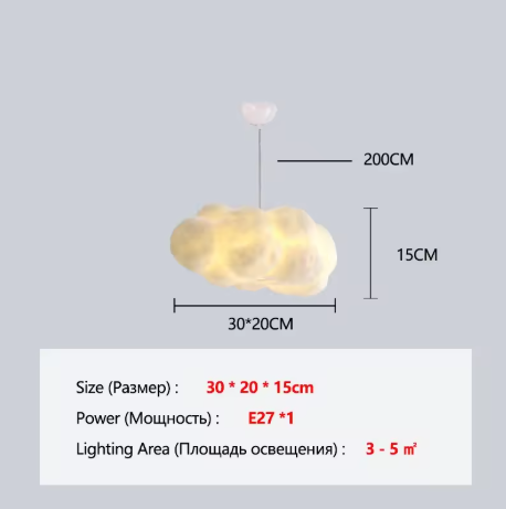 Wolk Hanglamp – Moderne LED Kroonluchter van Space-Katoen, Sfeervol en Uniek