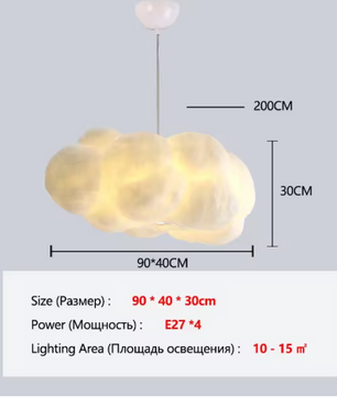 Wolk Hanglamp – Moderne LED Kroonluchter van Space-Katoen, Sfeervol en Uniek