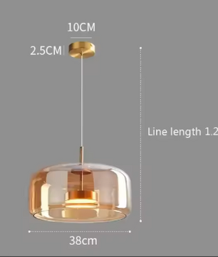 Moderne LED Glazen Hanglamp – Rookgrijs & Amber, 3 Maten