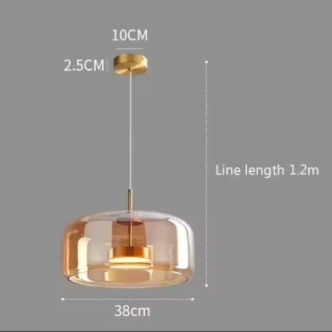 Moderne LED Glazen Hanglamp – Rookgrijs & Amber, 3 Maten