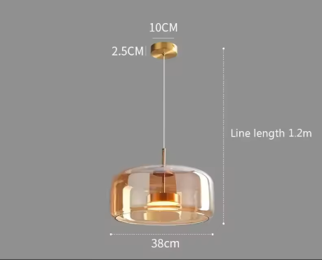 Moderne LED Glazen Hanglamp – Rookgrijs & Amber, 3 Maten