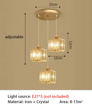 Luxe Kristallen LED Hanglamp – Moderne Plafondlamp voor Woonkamer & Eetkamer