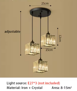 Luxe Kristallen LED Hanglamp – Moderne Plafondlamp voor Woonkamer & Eetkamer