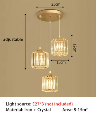 Luxe Kristallen LED Hanglamp – Moderne Plafondlamp voor Woonkamer & Eetkamer