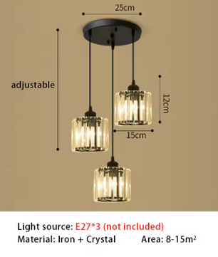 Luxe Kristallen LED Hanglamp – Moderne Plafondlamp voor Woonkamer & Eetkamer