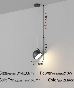 Moderne LED Hanglamp – Zwart/Wit Design voor Woonkamer, Eetkamer & Loft