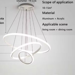 Moderne LED Kroonluchter – Luxe Cirkel Hanglamp voor Woonkamer & Eettafel
