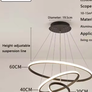 Moderne LED Kroonluchter – Luxe Cirkel Hanglamp voor Woonkamer & Eettafel