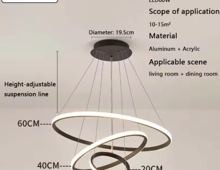 Moderne LED Kroonluchter – Luxe Cirkel Hanglamp voor Woonkamer & Eettafel