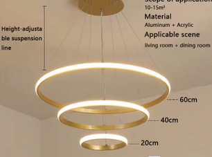 Moderne LED Kroonluchter – Luxe Cirkel Hanglamp voor Woonkamer & Eettafel