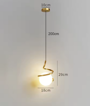 Nordic Glazen Hanglamp – Moderne LED Binnenverlichting, 3 Lichtkleuren