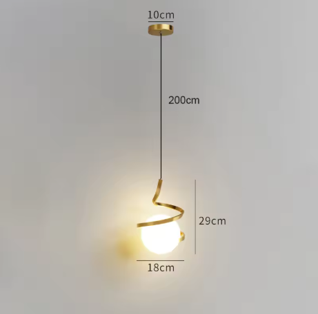 Nordic Glazen Hanglamp – Moderne LED Binnenverlichting, 3 Lichtkleuren
