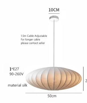 Nordic Wabi Sabi Satijnen Hanglamp – Moderne LED Kroonluchter met E27 Fitting
