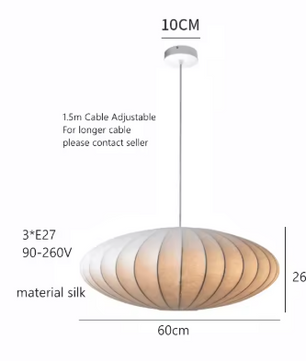 Nordic Wabi Sabi Satijnen Hanglamp – Moderne LED Kroonluchter met E27 Fitting