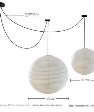 Japanse Rijstpapieren Hanglamp – Wabi Sabi Design, E27 Fitting