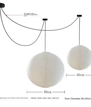 Japanse Rijstpapieren Hanglamp – Wabi Sabi Design, E27 Fitting