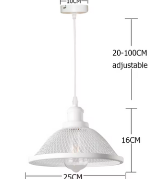 Vintage Retro Zwarte Hanglamp – Industriële Net-Cage Stijl, E27 LED Armatuur