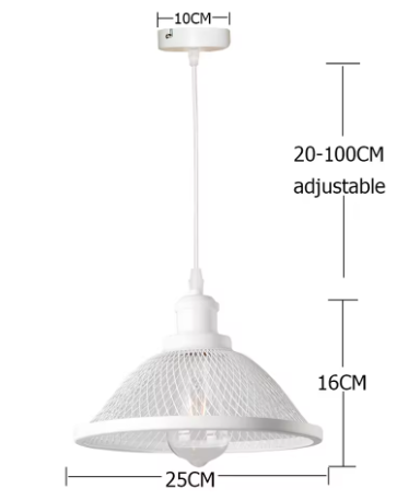 Vintage Retro Zwarte Hanglamp – Industriële Net-Cage Stijl, E27 LED Armatuur
