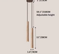 Japanse LED Hanglamp – Lange Buis met Houten Plafondplaat, Rustig & Modern Design
